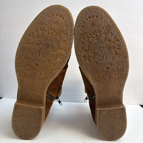 Born Women’s 9 Moraga Brown Suede Buckle Zip Boho Ankle Comfort Boots EUC - Picture 9 of 10